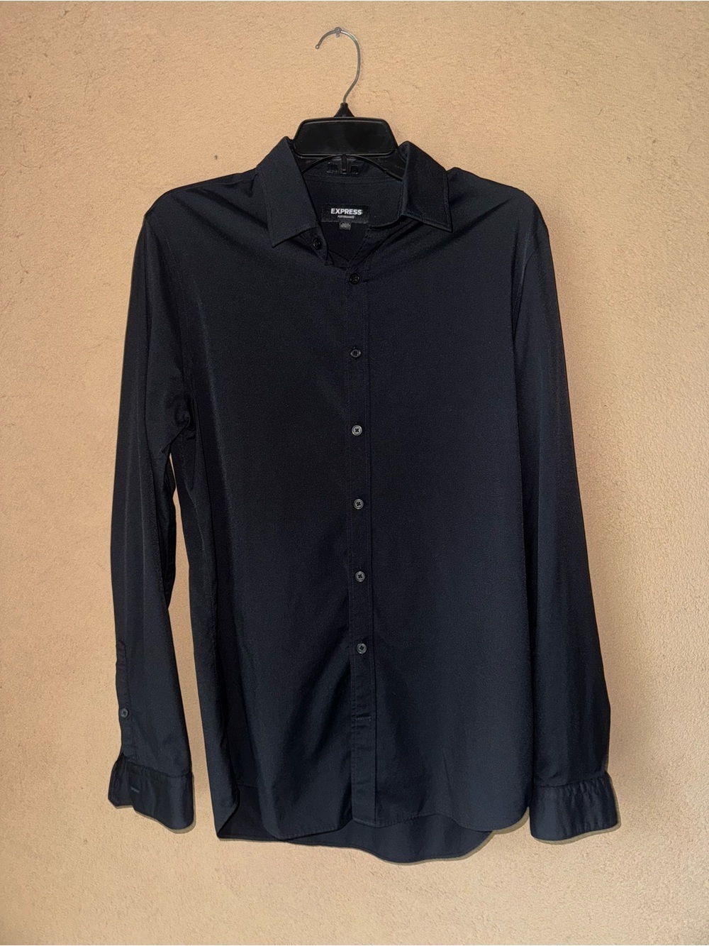 Express Men’s Black Dress Shirt - Classic Button-Up